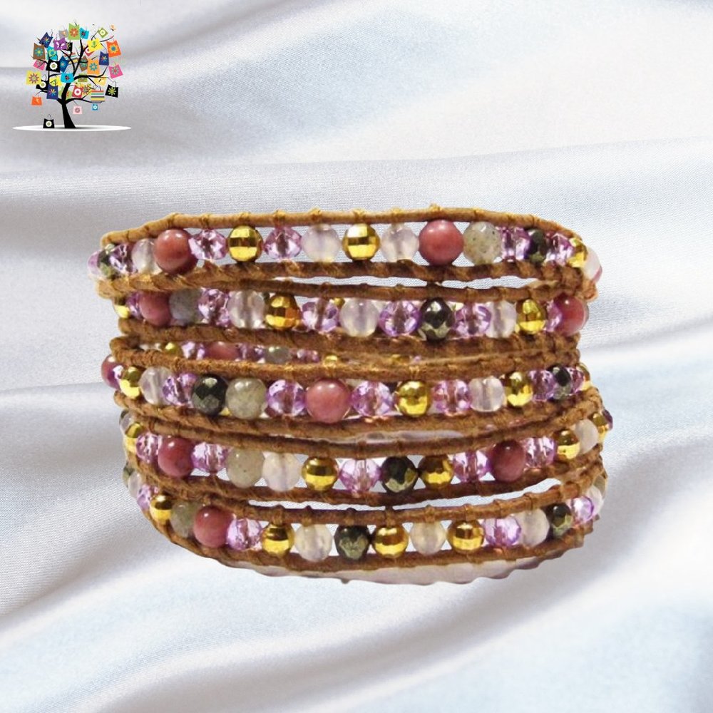 Wrap Bracelet Beads & Leather